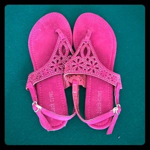 Fuchsia suede sandals